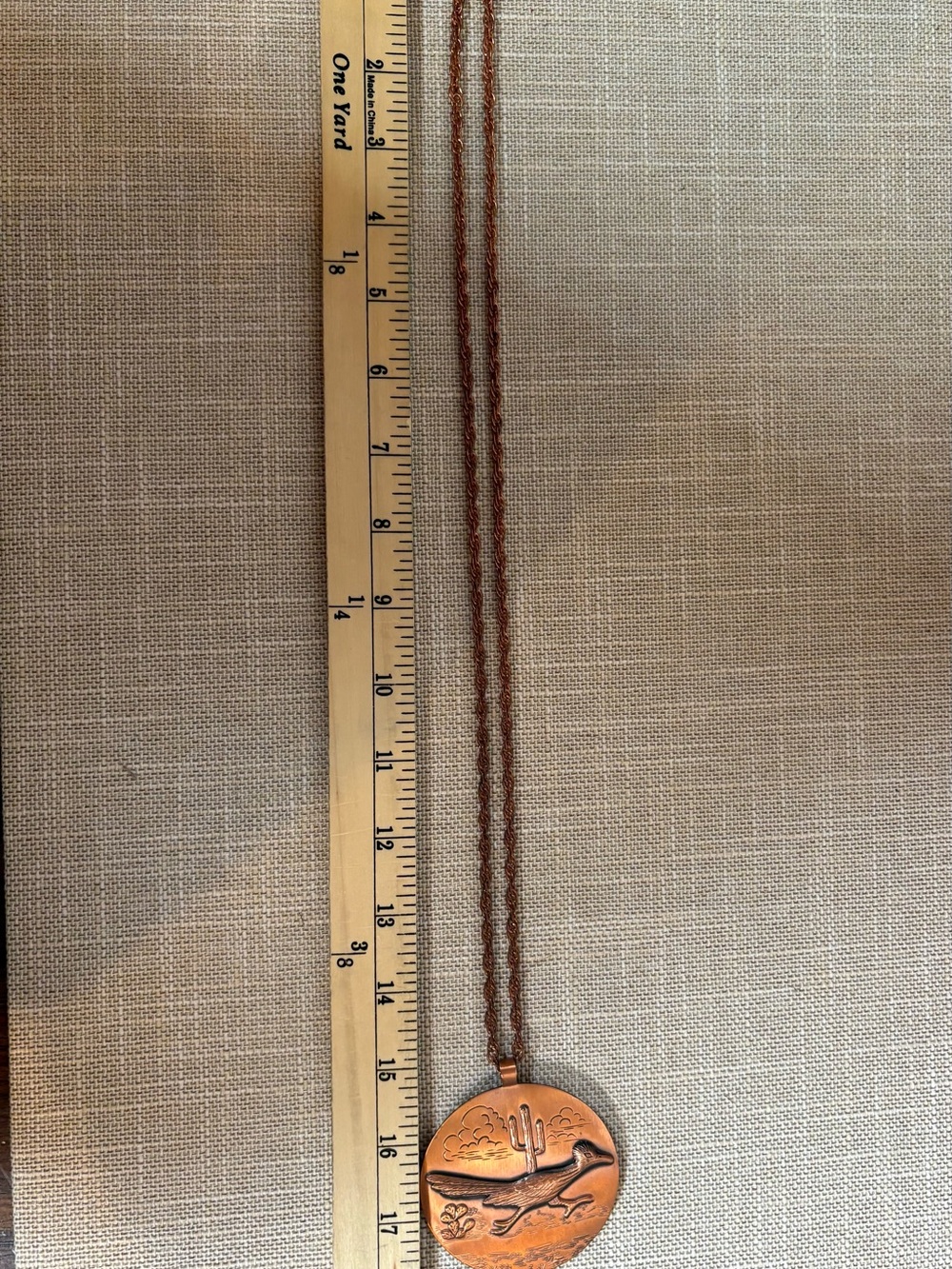 Bell Trading Post Copper Roadrunner Medallion Pendant Necklace - Picture 7 of 12